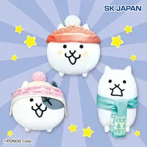 にゃんこ大戦争 ウィンタースタイルぬいぐるみ ニット帽とマフラー姿のナムコ限定ぬいぐるみ　