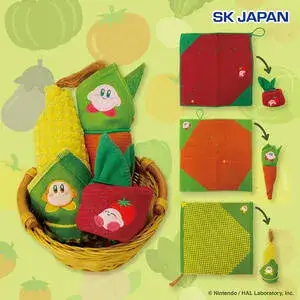 星のカービィ まきまきおやさいタオル 巻くと野菜の形になるハンドタオル トマト・にんじん・とうもろこし全3種